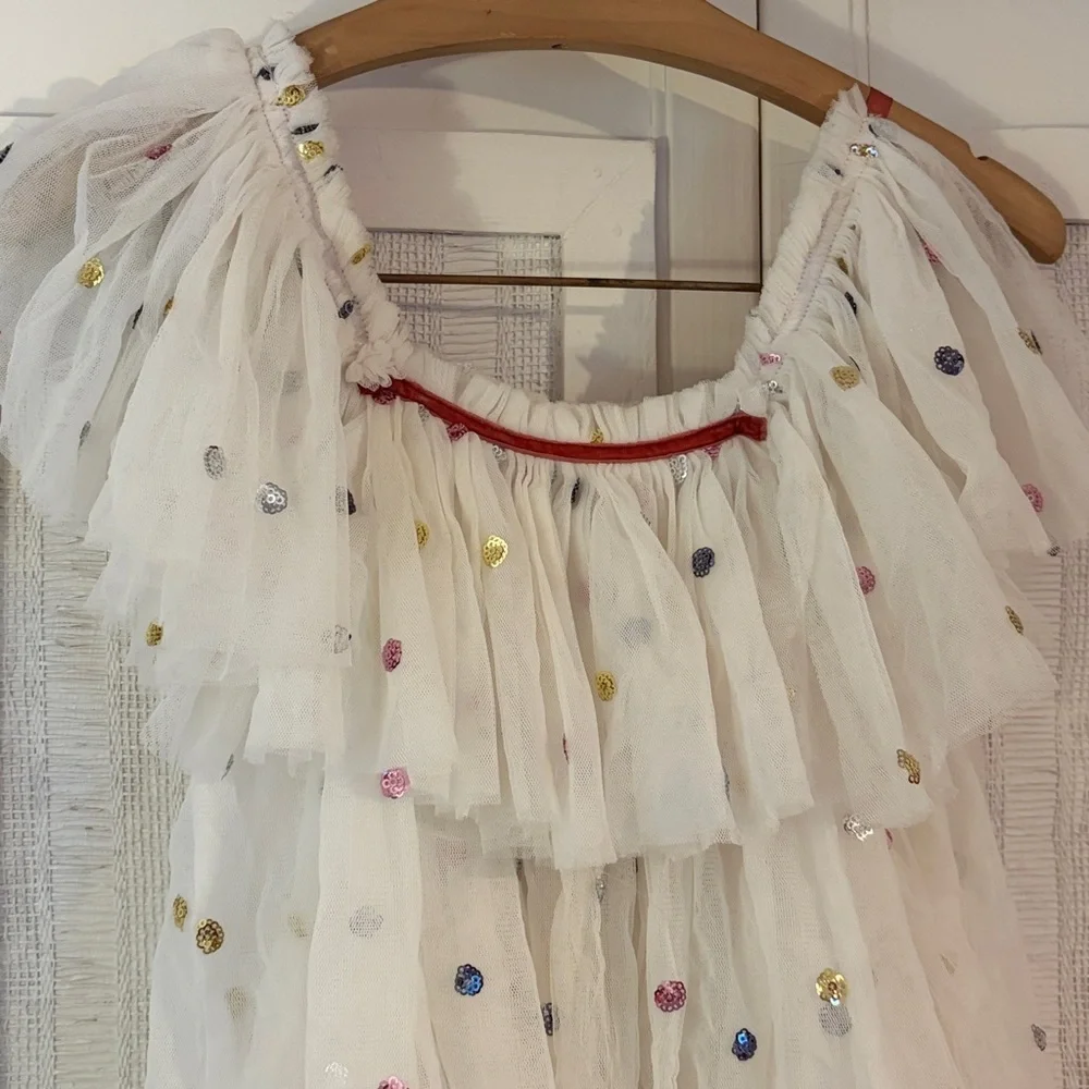 Meri Meri Sequin Tulle Angel Costume dress up size 5/6